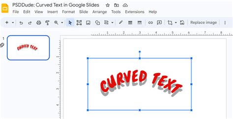 how to curve word art in google slides